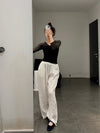 BASERANGE French linen cotton FOLIO casual pants soft and comfortable BAS-TRFO-LC-SU25-UNDYED